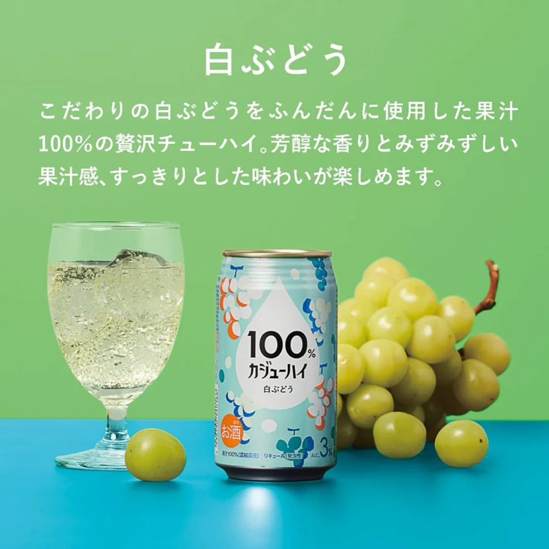 [ADL]KAJU HI Shirobudo(White Grape) CHUHAI CAN 340ml x 4ea - Image 3