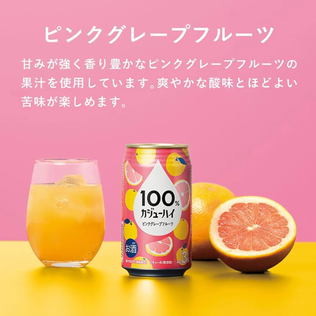 [ADL]KAJU HI Pink Grapefruit CHUHAI CAN 340ml x 4ea - Image 3