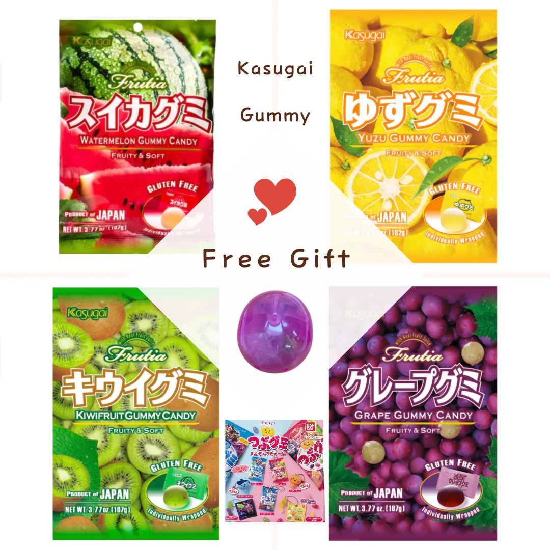[SYD]KASUGAI 4 Gummy Set A + 1 Free gift Gashapon