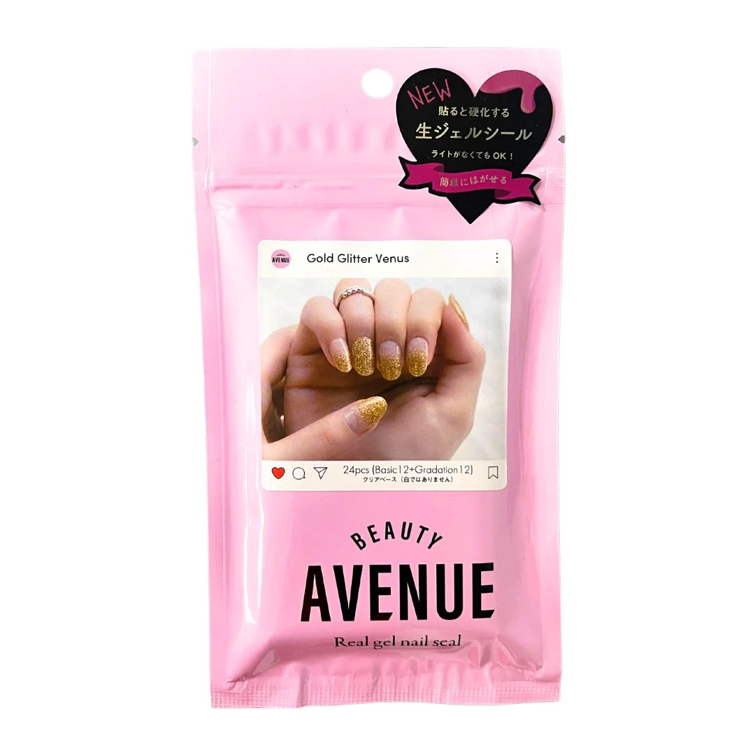 [SYD]Gel Nail Sticker Gold Glitter Venus