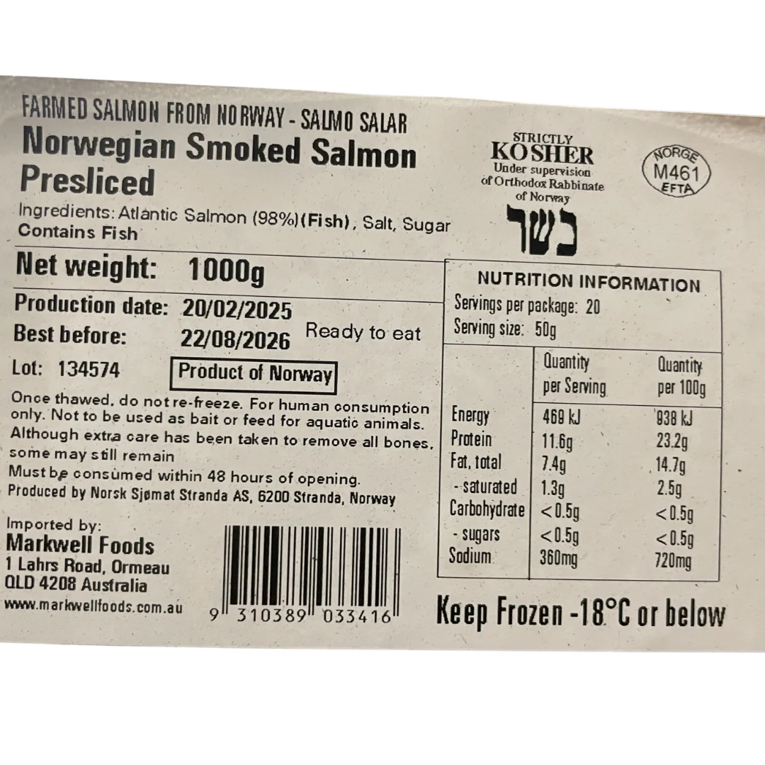 [SYD]Smoked & Sliced Salmon 1kg - Image 2