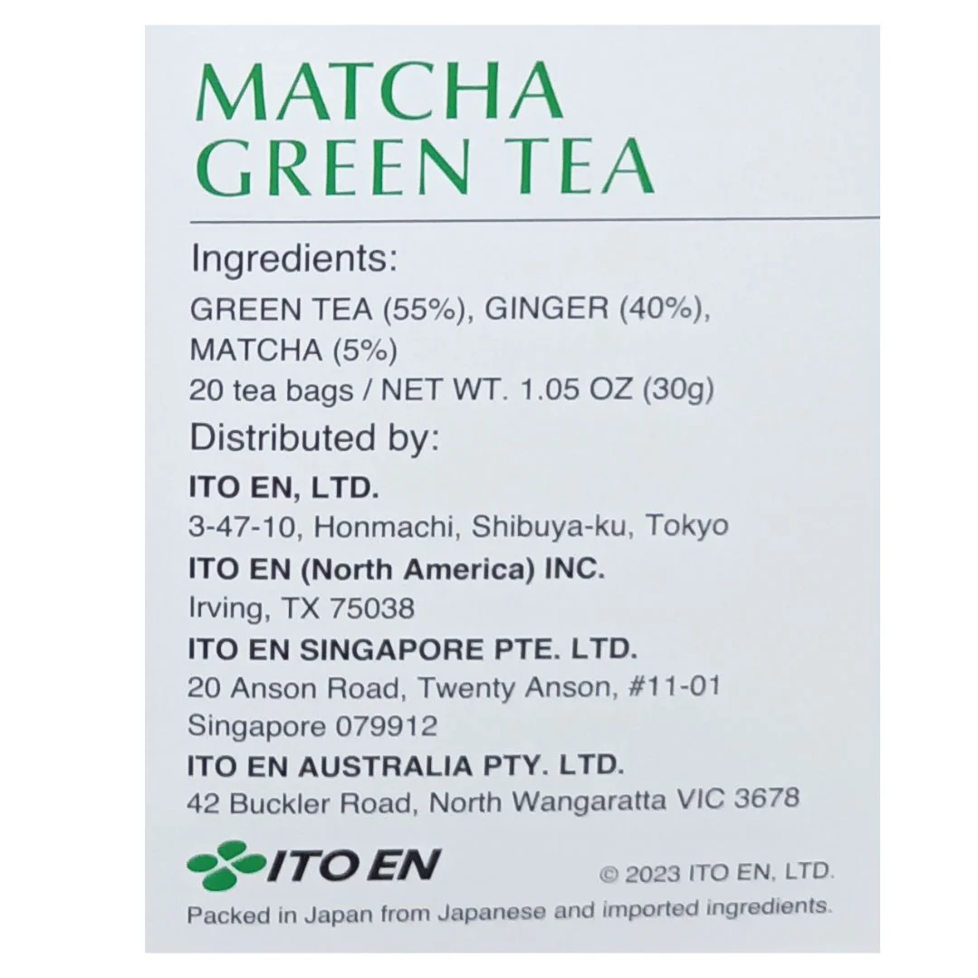 [SYD]Matcha Green Tea Ginger Tea Bag 20pc - Image 2
